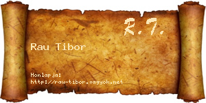 Rau Tibor névjegykártya